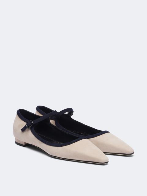 Manolo Blahnik Perdiccamod suede ballet flats