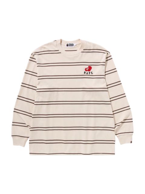 BAPE Ape Heart Hoop Long-Sleeve Tee 'Ivory'