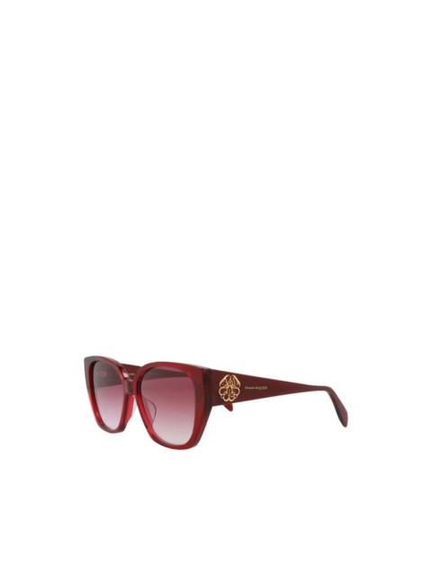 Alexander McQueen logo-print square-frame sunglasses