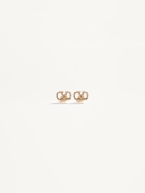 Valentino VLOGO SIGNATURE EARRINGS IN METAL AND SWAROVSKI® CRYSTALS