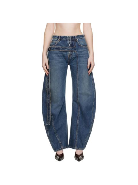 Jean Paul Gaultier Blue 'The Denim Strap' Jeans
