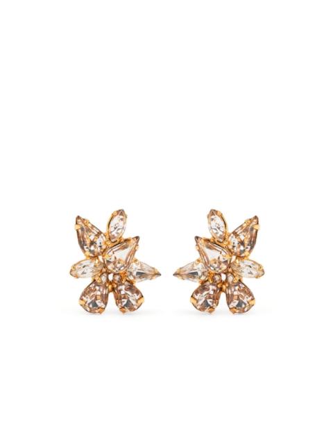 crystal-embellishment gold-tone earrings