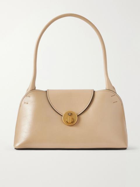 VERSACE Vivian medusa-embellished leather shoulder bag Beige