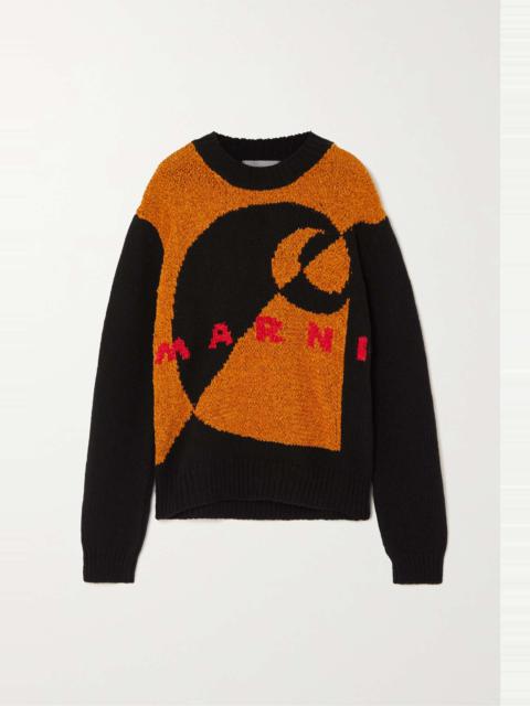 + Carhartt WIP wool and silk-blend chenille-jacquard sweater