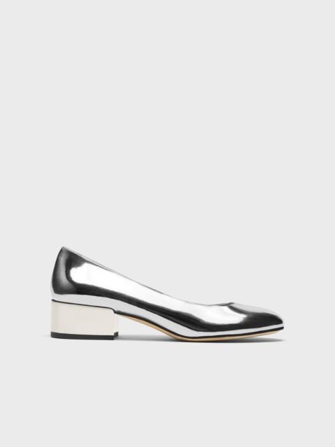 Theory Ballet Pump in Metallic Leather