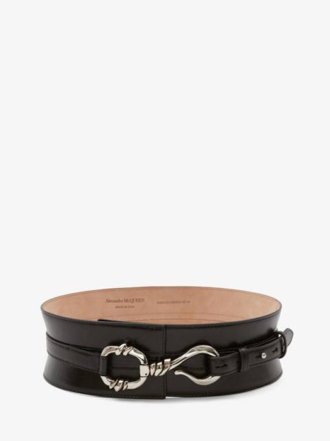 Alexander McQueen Hook Waist Belt in Black