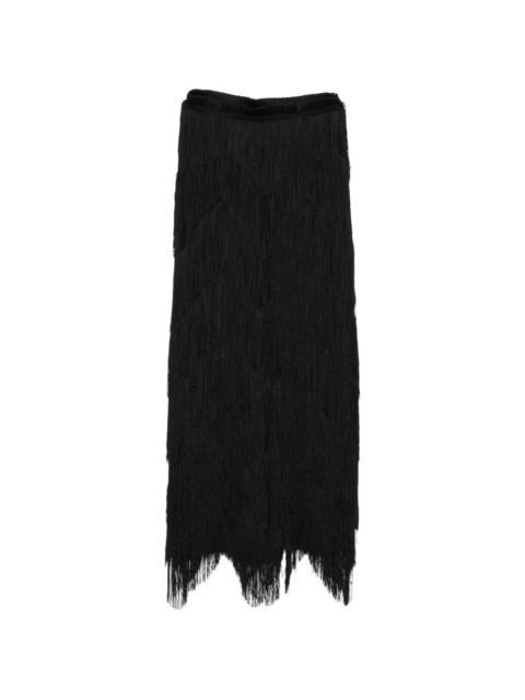 BLESS fringed maxi skirt