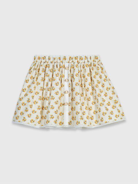 maje Printed skirt with rickrack trim