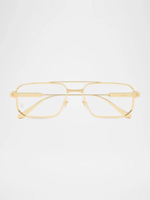 Cartier Men's CT0654O Santos Classic Titanium Square Optical Glasses