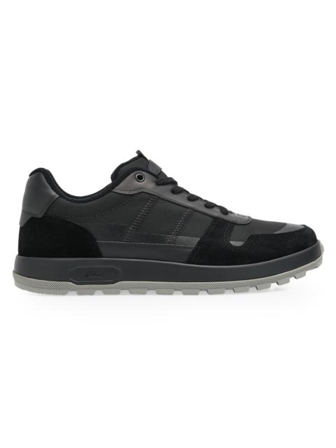 Brioni Men's Mixed-Media Low-Top Sneakers - Black