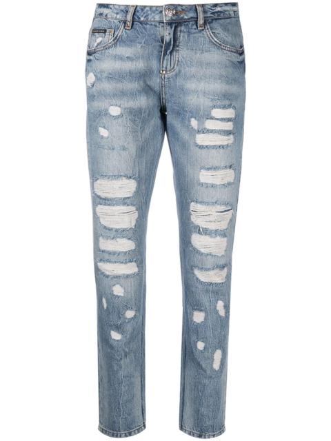 PHILIPP PLEIN distressed boyfriend jeans