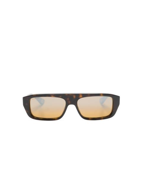 GUCCI tortoiseshell rectangle-frame sunglasses