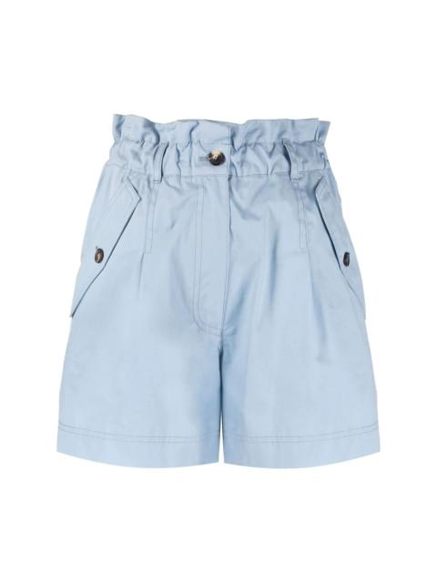 paperbag waist embroidered logo shorts