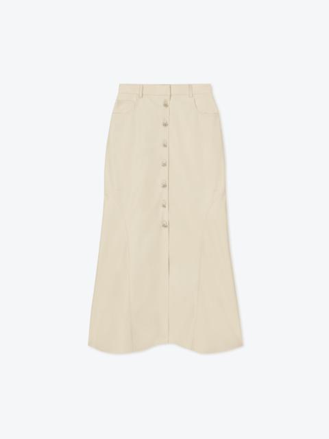 Nanushka REZA - OKOBOR™ alt-leather button front midi skirt - Chalk