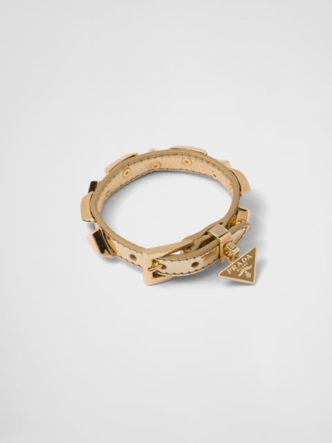 Prada Studded brushed leather bracelet