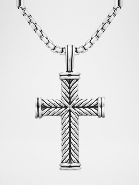 DAVID YURMAN Men's Chevron Cross Pendant in Silver, 33.5mm