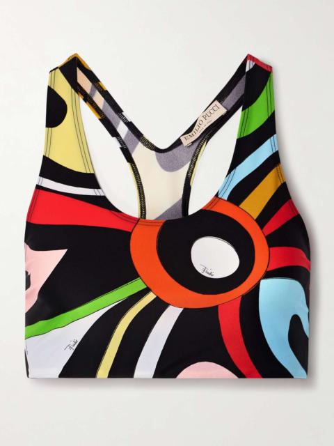 PUCCI Marmo printed stretch-jersey sports bra