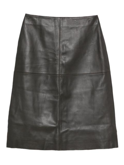 soeur leather A-line skirt