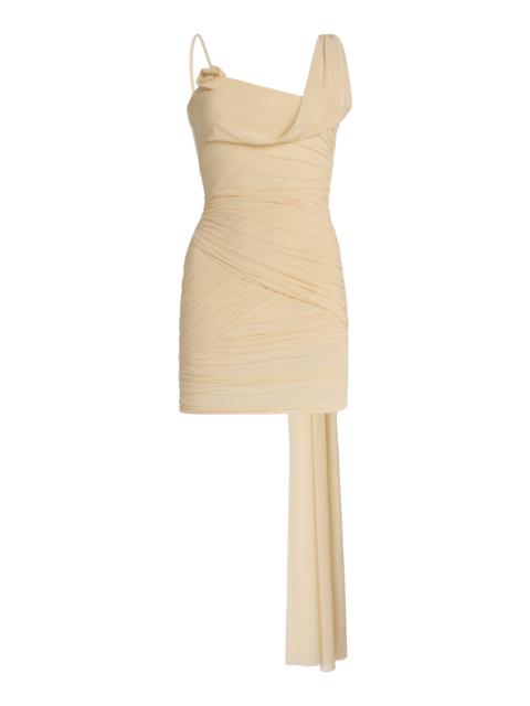 MAYGEL CORONEL Hilvan Ruched Jersey Mini Dress ivory