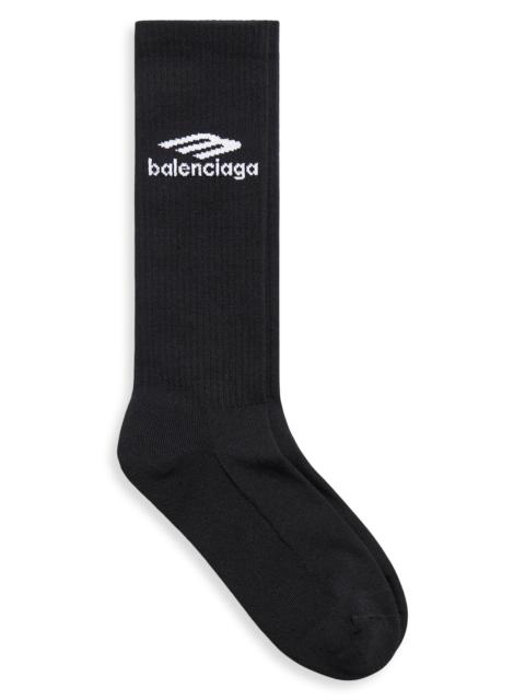 BALENCIAGA Men's Skiwear - 3B Sports Icon Ski Socks - Black White