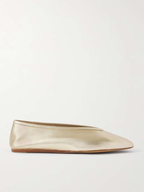 LE MONDE BÉRYL Luna metallic leather ballet flats Gold