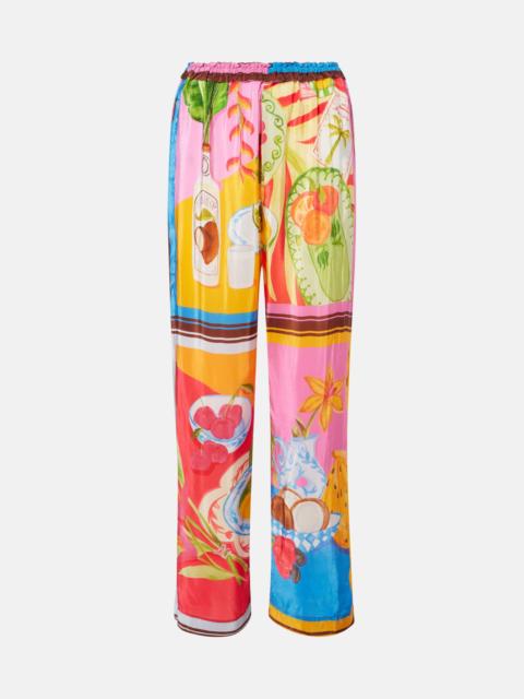 FARM RIO Summer Picnic printed wide-leg pants