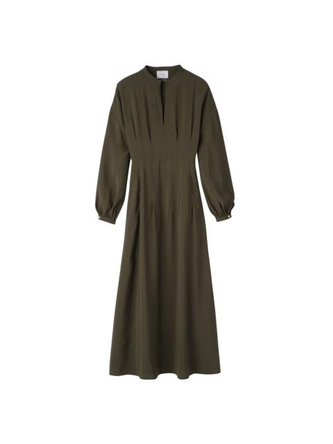 Longchamp Long dress Khaki - Fluid crepe