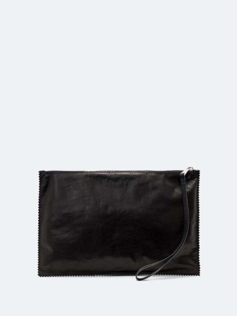 ALLSAINTS SILOH PINKED-EDGE LARGE LEATHER POUCH