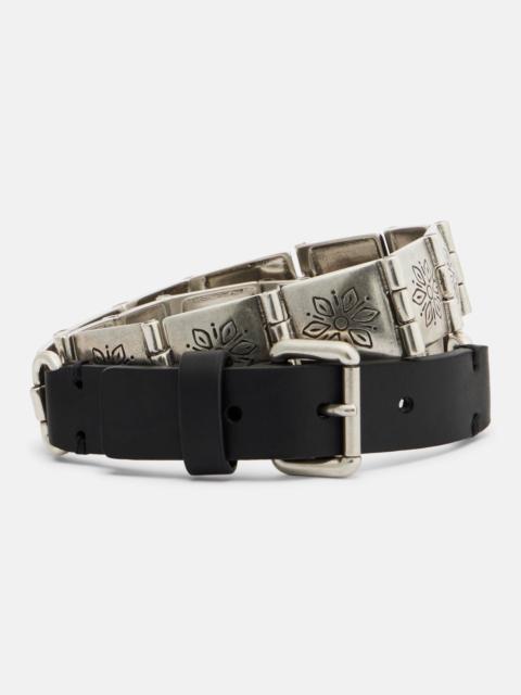 Etro Leather-trimmed belt