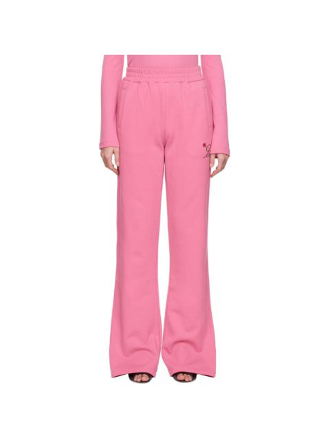 Pink Embroidered Lounge Pants