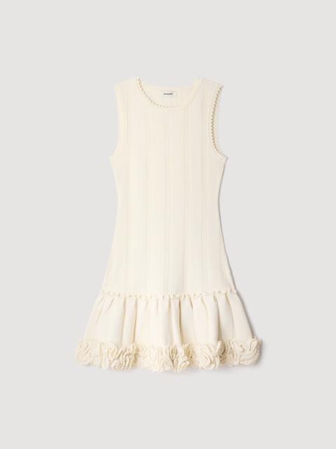 Sandro FLORAL KNIT MINI DRESS