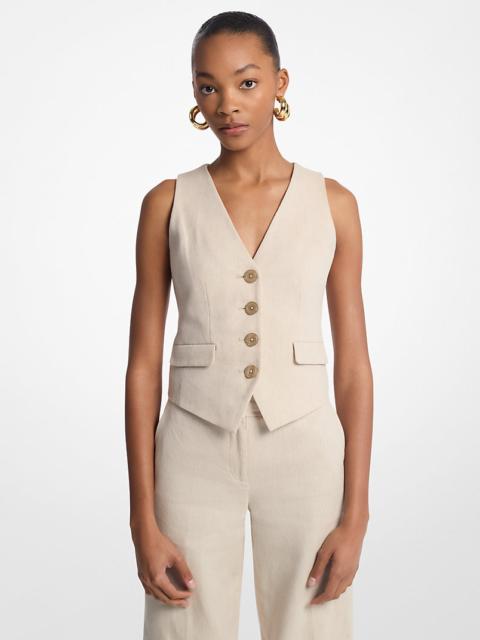 MICHAEL KORS Linen and Cotton Twill Vest