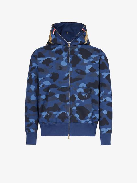 Shark camo-print cotton-jersey hoody