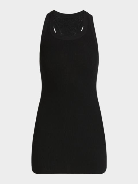 Proenza Schouler Matte Viscose Ribbed Knit Tank Top