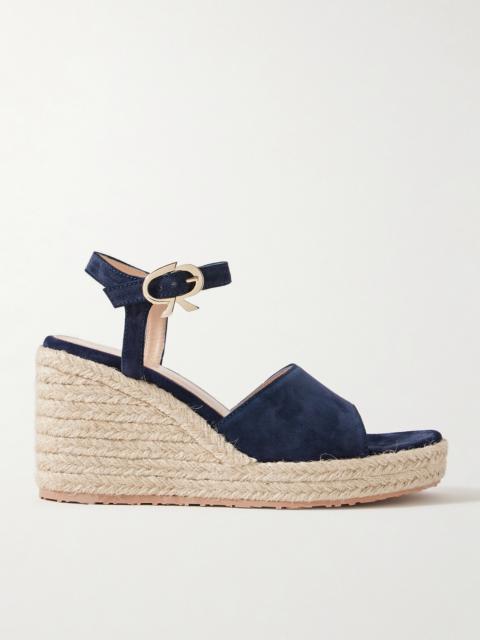 Gianvito Rossi 90 Suede Espadrille Wedge Sandals