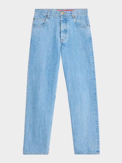 Thom Browne Men's Washed Selvedge Denim Straight-Leg Jeans