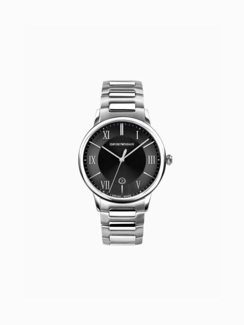 Swiss Made Three-Hand Date Stainless Steel Watch