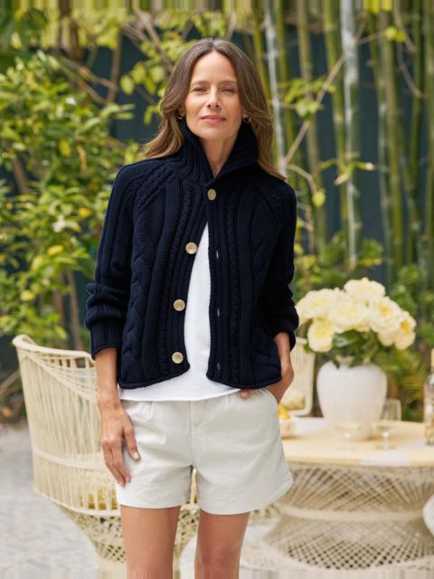 Frank & Eileen Cropped Cable Knit Cardigan