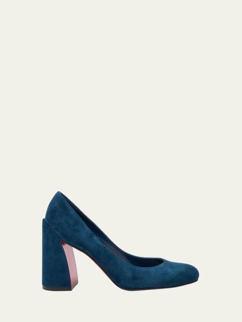 85mm Miss Sab Suede Red Sole Pumps