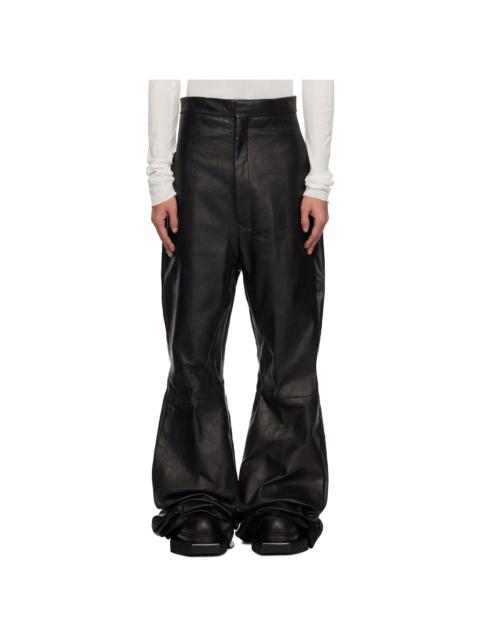 Rick Owens Black Hollywood Dirt Bolan Leather Trousers