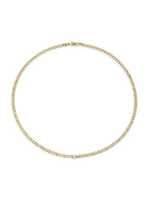 ANITA KO Women's 18K Yellow Gold & Diamond Center Plain Cuban-Link Necklace - Yellow Gold