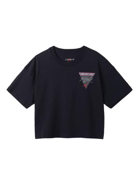 Jordan (WMNS) 공기 요르단 정유 다시 큰 인쇄 느슨한 스포츠 짧은 소매 검정 DC2154-010