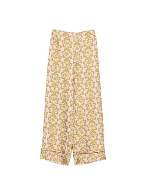 La DoubleJ floral-print silk trousers