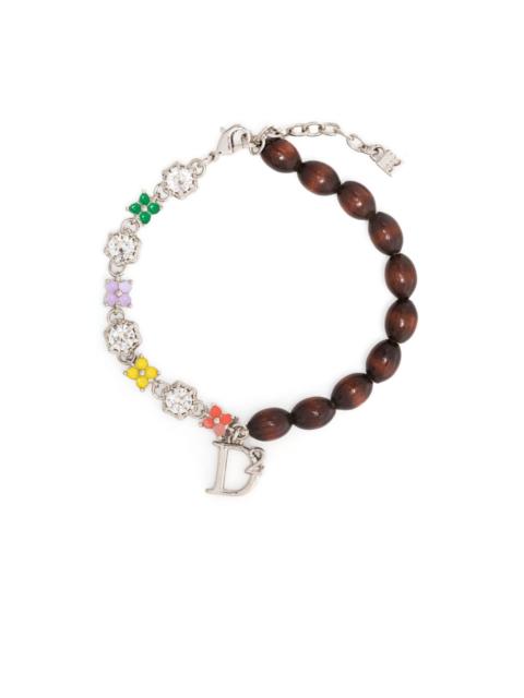 DSQUARED2 logo-charm crystal embellished bracelet