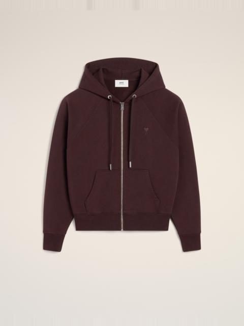 AMI Paris BURGUNDY COTTON TONAL AMI DE COEUR HOODIE