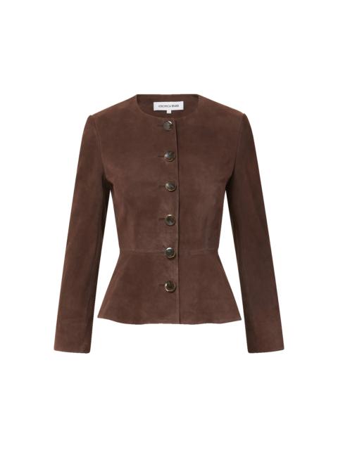 VERONICA BEARD QUINN SUEDE PEPLUM JACKET