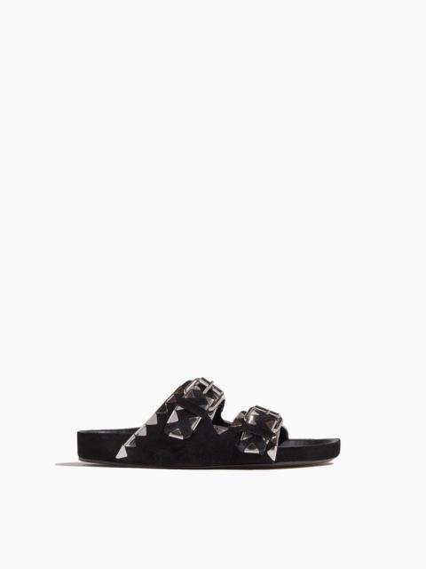 Isabel Marant Lennyo Suede Sandal in Black/Silver