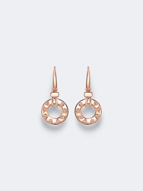 Pomellato Iconica 18kt rose gold hoop earrings with diamonds