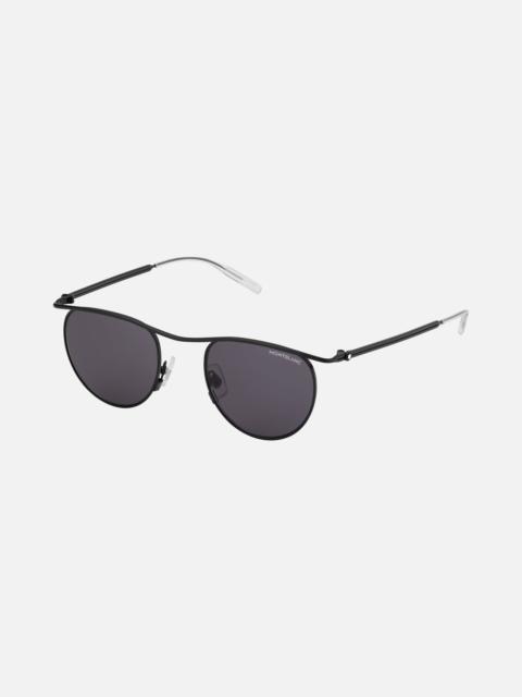 Montblanc Round Sunglasses with Black-Colored Metal Frame