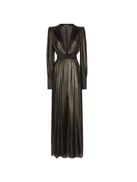 lurex plunge gown